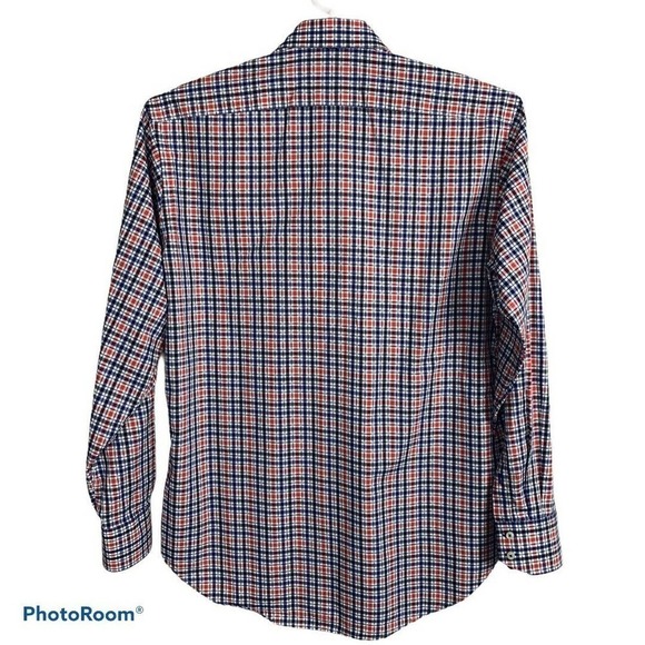 Thomas‎ Dean Long Sleeve Plaid White Plaid Shirt - Picture 4 of 7